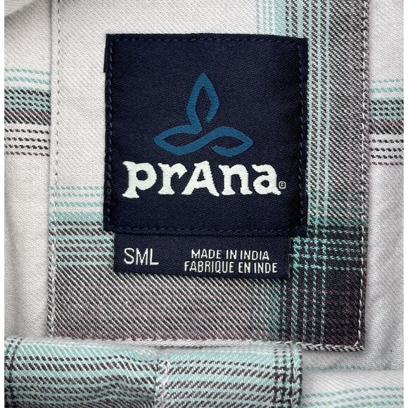 Prana Casual Long Sleeve Button Down Shirt Chest Pocket Men's Plaid Sz Small SML - Picture 6 of 7